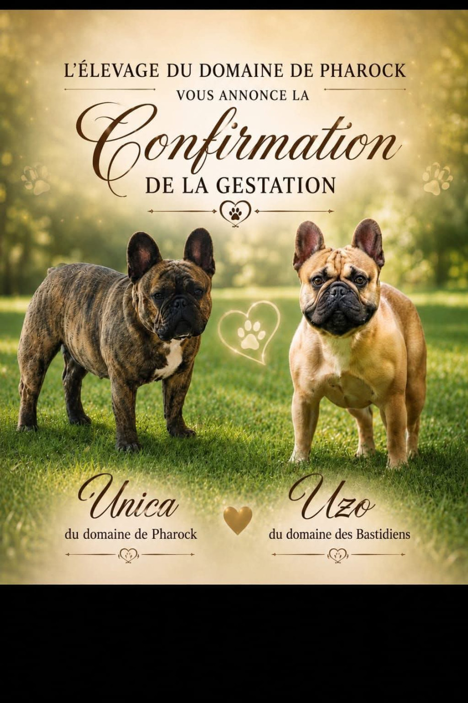 Gestation confirmée Unica&Uzo